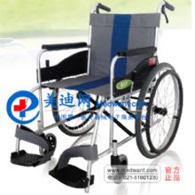 中进轮椅车NA-417 航钛铝合金超轻便携双刹车老人折叠轮椅代步
