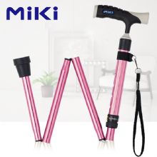 Miki 三贵折叠拐粉色  MRF-011220 家用老人拐杖 轻便折叠手杖