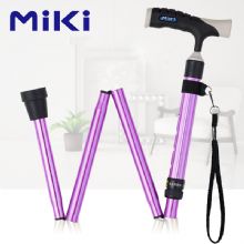 Miki 三贵折叠拐 紫色MRF-011220 家用老人拐杖 轻便折叠手杖