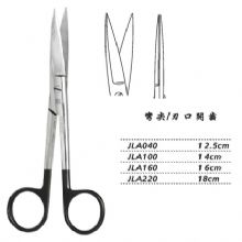 金钟手术剪弯尖 JLA040 12.5cm 弯尖 刃口开齿