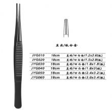 金钟组织镊直形 凹凸齿 18cm JYG010   1.2×2.6（钛）
