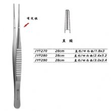 金钟组织镊JYF270 28cm 直形 凹凸齿 1.8×3