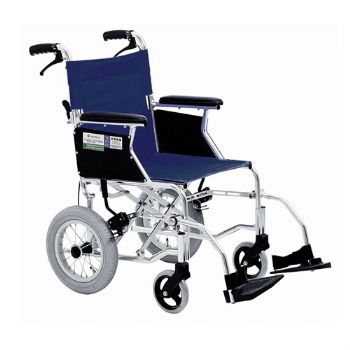 上海互邦轮椅车HBL35-SJZ12型 靠背可折翻 12寸后轮 可翻起挂脚 带后手刹 蓝色