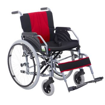 （停产）上海互邦轮椅车HBL13-K 花纹实心胎 红色
