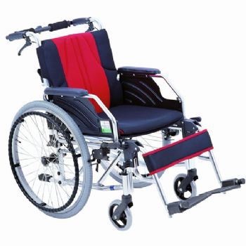 上海互邦轮椅车HBL3型 靠背可折翻、24寸可快卸后轮、花纹实心胎 红色