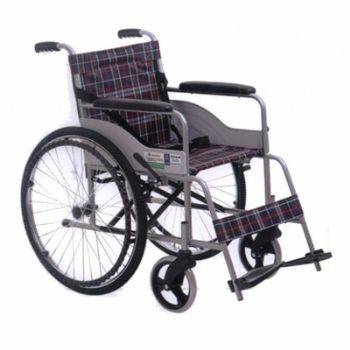 上海互邦轮椅车HBG25-K型 钢管喷塑 软座 24寸后轮 座位加宽520cm