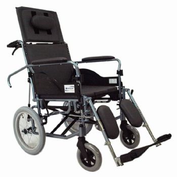 上海互邦轮椅车HBL10-BFQ16型 铝合金 可全躺、带坐便桶