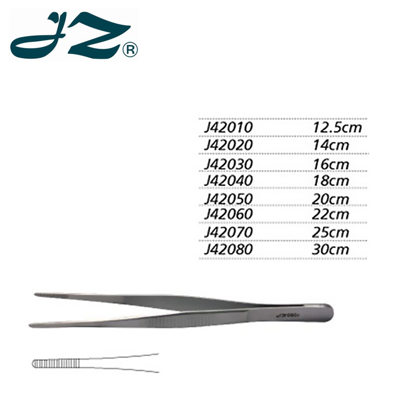 金钟医用镊J42060 22cm 横齿（敷料）