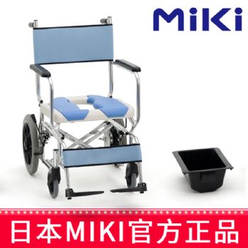 MIKI手动轮椅车MOCC-43 坐便洗澡椅（防水黑色后轮）