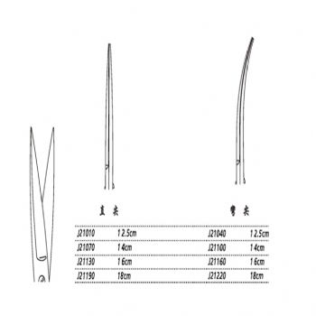 金钟手术剪J21040 12.5cm 弯尖