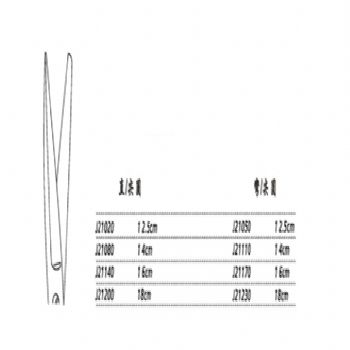 金钟手术剪弯尖圆 J21050 12.5cm 弯尖圆