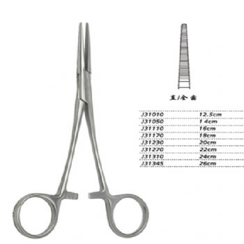 金钟止血钳直全齿 J31010 12.5cm 蚊式 直全齿