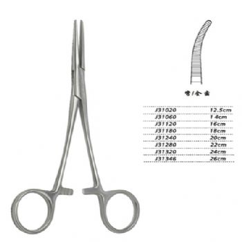 金钟止血钳弯全齿 J31060 14cm 弯全齿