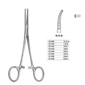 金钟止血钳弯有钩 J31300 22cm 弯有钩
