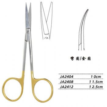 金钟小血管剪弯圆 JA2408 11.5cm 弯圆 金圈