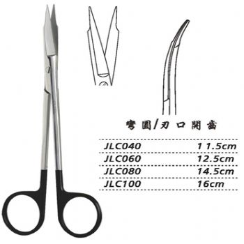 金钟精细手术剪弯圆 JLC100 16cm 弯圆 刃口开齿（解剖）