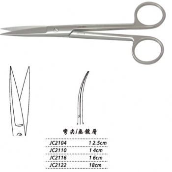 金钟手术剪弯尖 JC2116 16cm 弯尖 WD