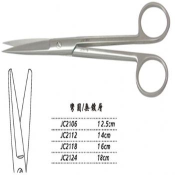 金钟手术剪弯圆 JC2112 14cm 弯圆 WD