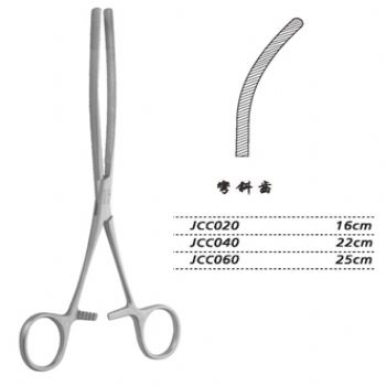 金钟肠钳斜齿 JCC060 25cm 弯 斜齿