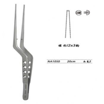 金钟显微镊枪形 NA1050 20cm 枪形 2×3钩 头宽 2