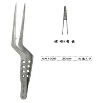 金钟显微镊枪形 NA1020 20cm 枪形 有齿 头宽 1.0