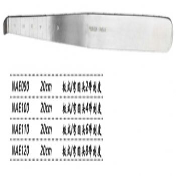 金钟脑压板NAE100 20cm 板式 弯单圆头4 带刻度