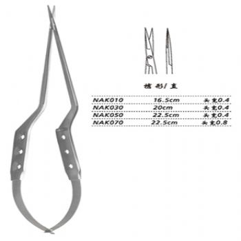 金钟显微剪枪形 NAK050 22.5cm 枪形 直 头宽0.4