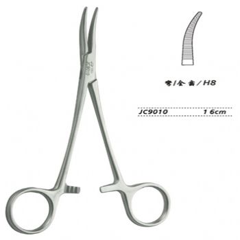 金钟止血钳胸腔止血钳 JC9010 16cm 弯全齿 H8