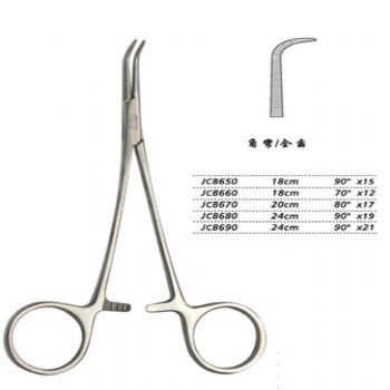 金钟分离结扎钳18cm JC8650 18cm 90°×15全齿