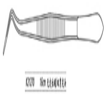 金钟牙用镊K21270 16cm 无定位销 双弯尖头