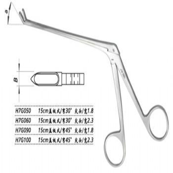 金钟鼻咬切钳H7G060 15cm 盖板式 上弯30° 尖头 宽2.3