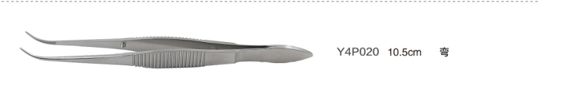 金钟显微眼用镊弯 Y4P020 10.5cm 弯