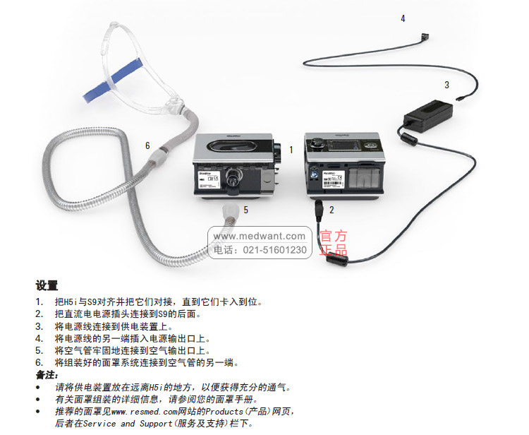 瑞思迈 H5i 加温湿化器