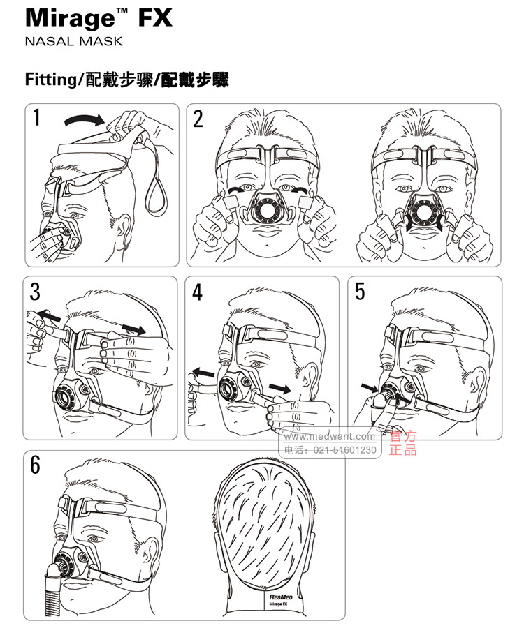 瑞思迈鼻面罩mirage FX