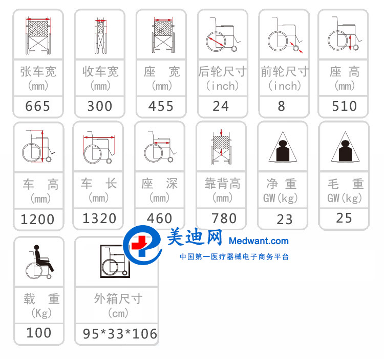 上海互邦轮椅HBL5-FQ  2