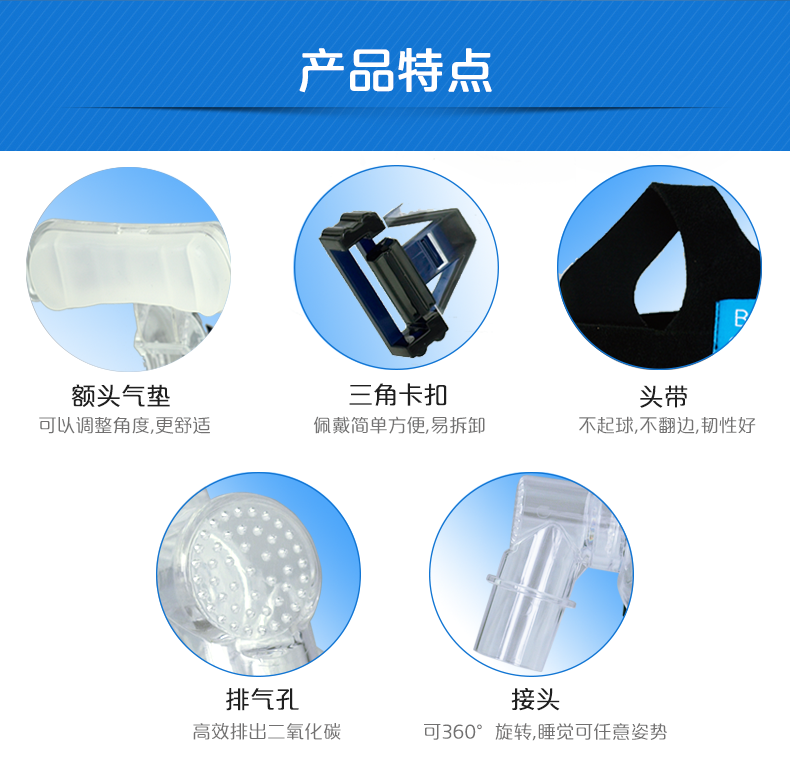 凯迪泰呼吸机鼻面罩BestFit2家用各品牌呼吸机通用呼吸鼻罩送头带