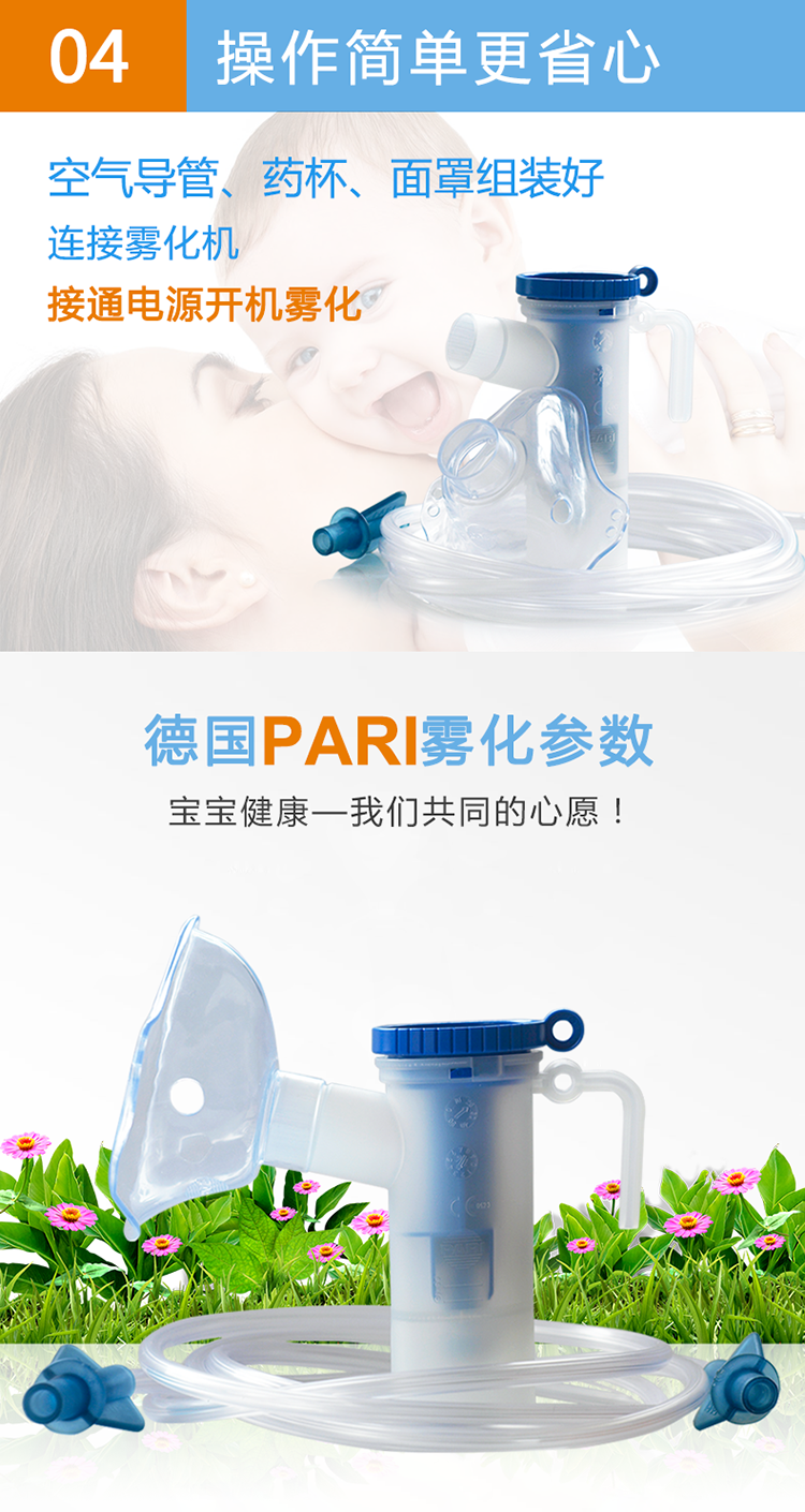 德国帕瑞 PARI LCD 儿童雾化面罩套装