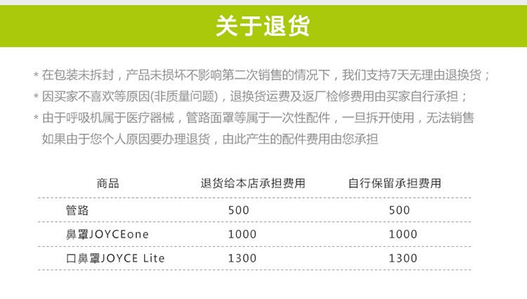 德国万曼呼吸机 单水平呼吸机 CPAP 20E 关于退货