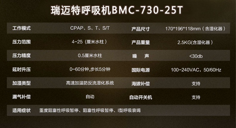 瑞迈特呼吸机BMC-730-25T 双水平
