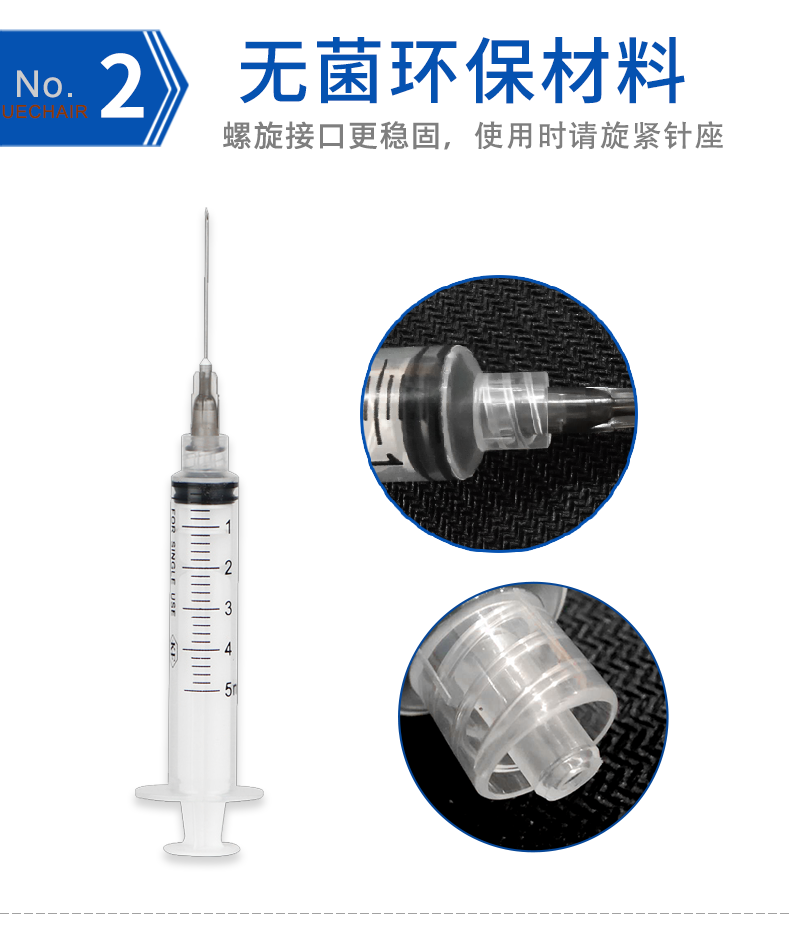 一次性使用螺口注射器 5ml带针